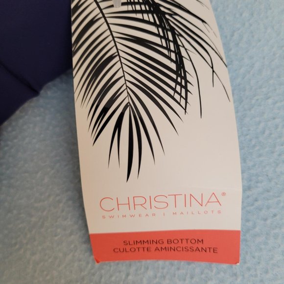 47. Christina navy blue skirted bikini bottom. Size 10. NWT - Picture 4 of 7